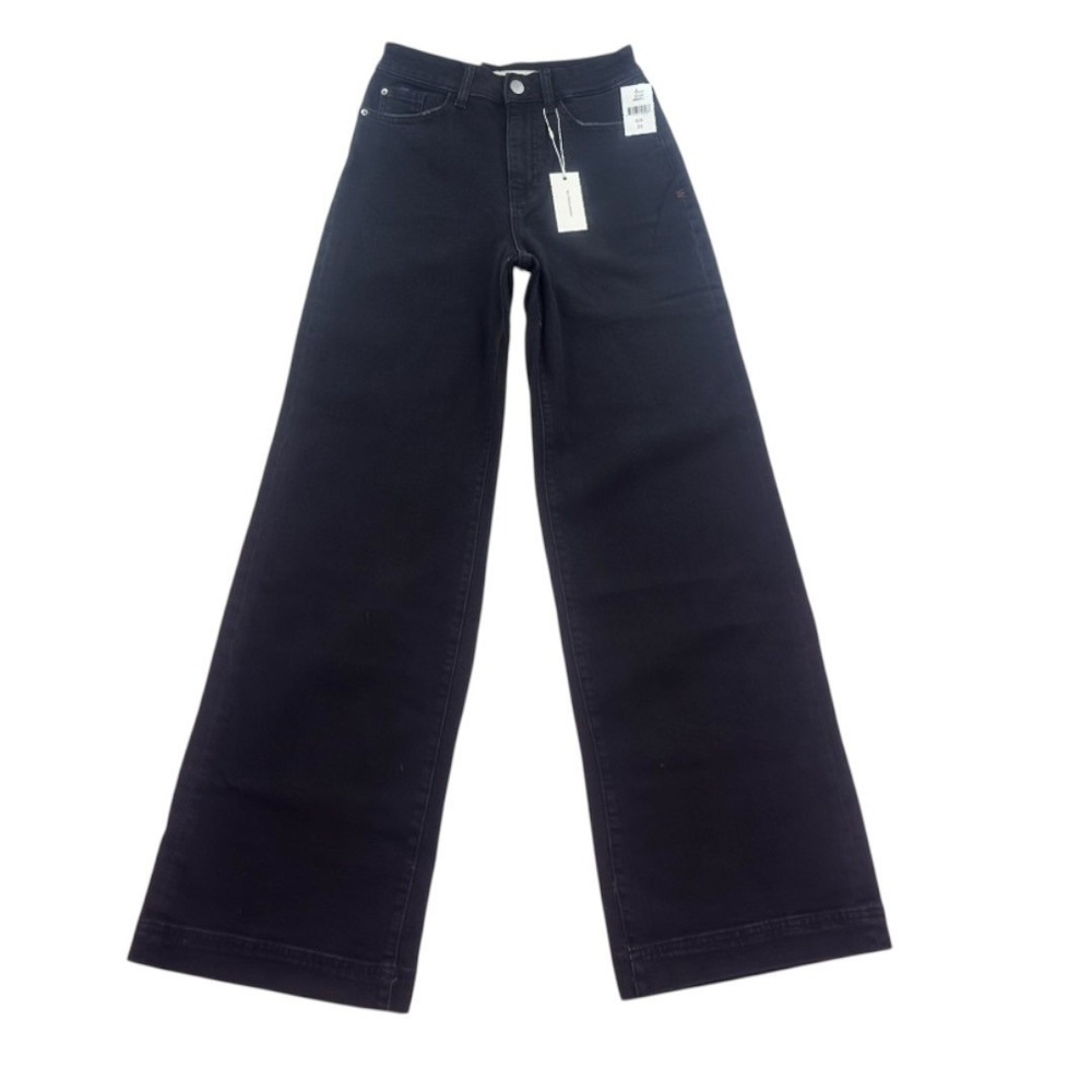 Warp + Weft NCE Nice Cote Wide Leg Black Jeans Size 24 NWT - Picture 9 of 16